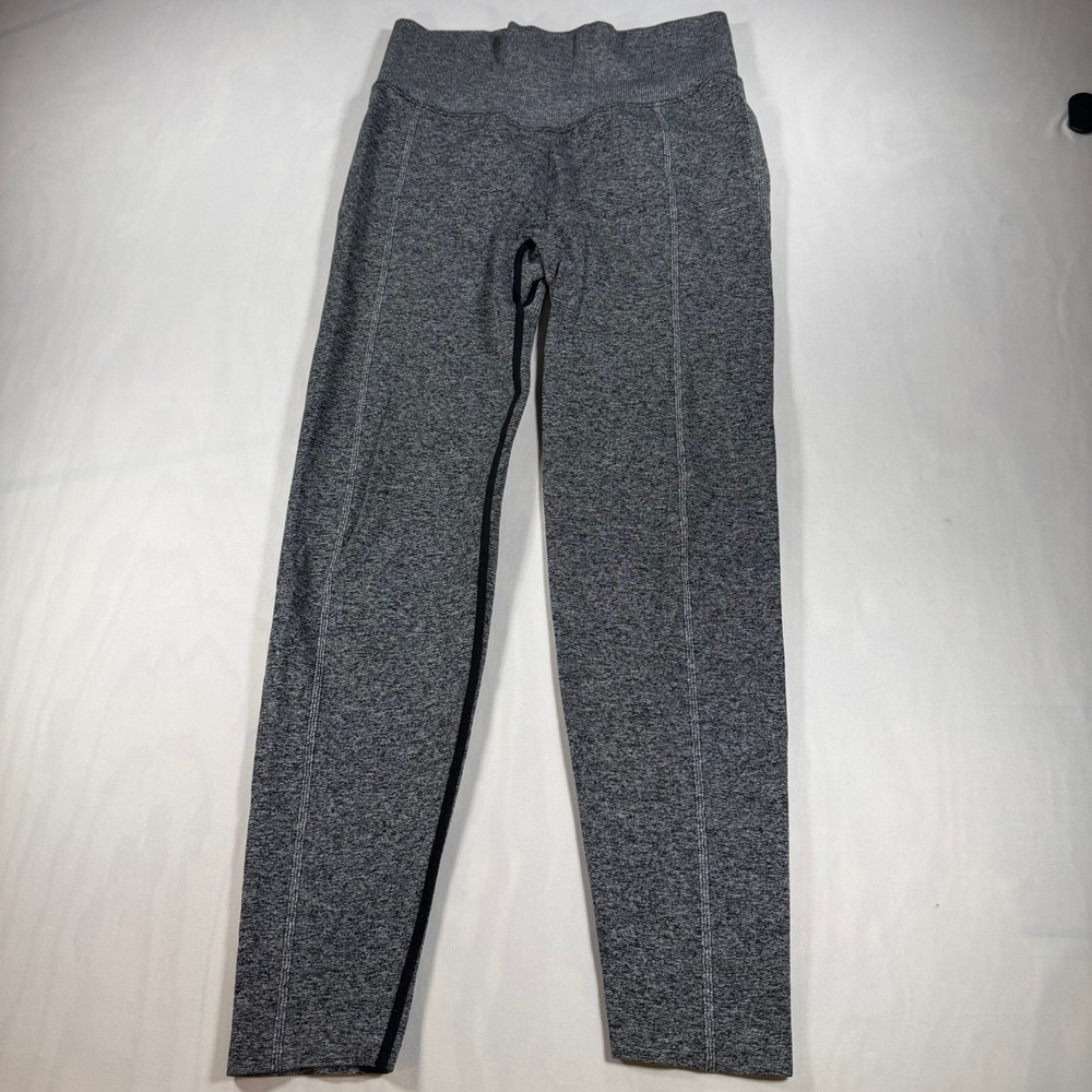 PINK Active Leggings Women M Gray Seamless High Waisted Ribbed Yoga Pants